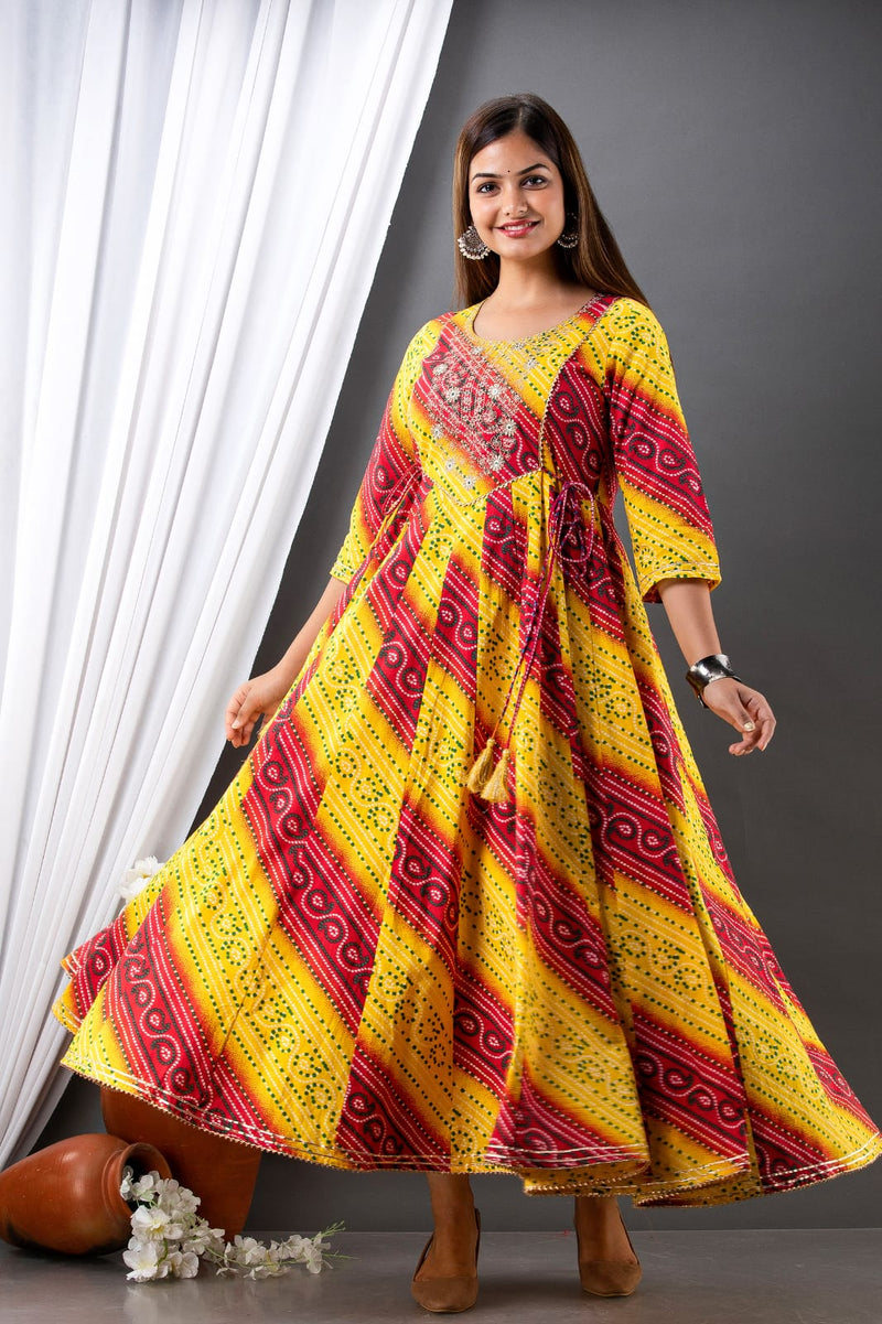 Red & Yellow Color Gown