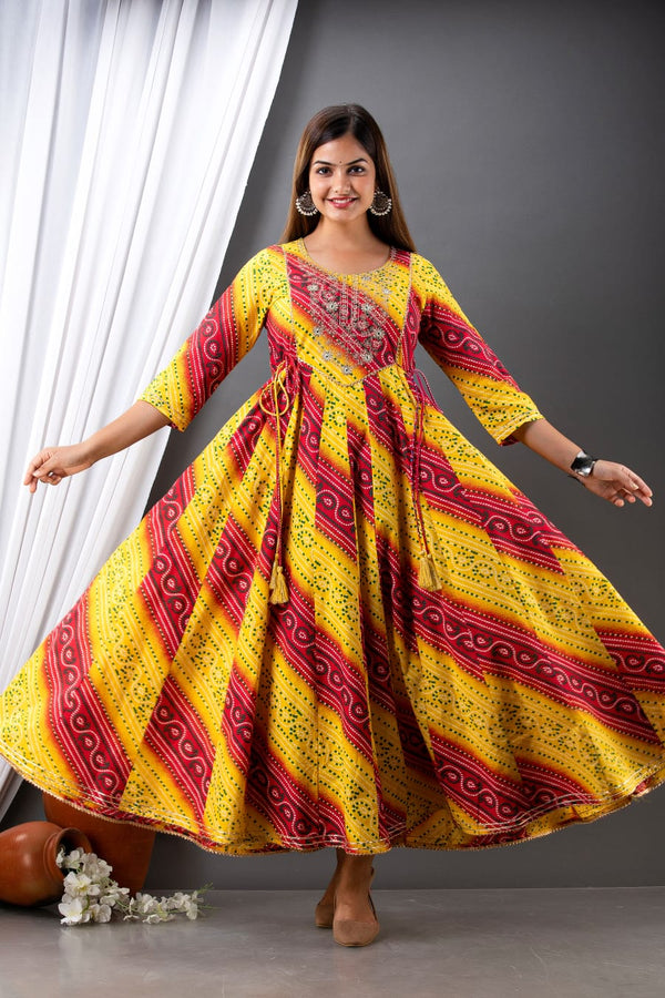 Red & Yellow Color Gown