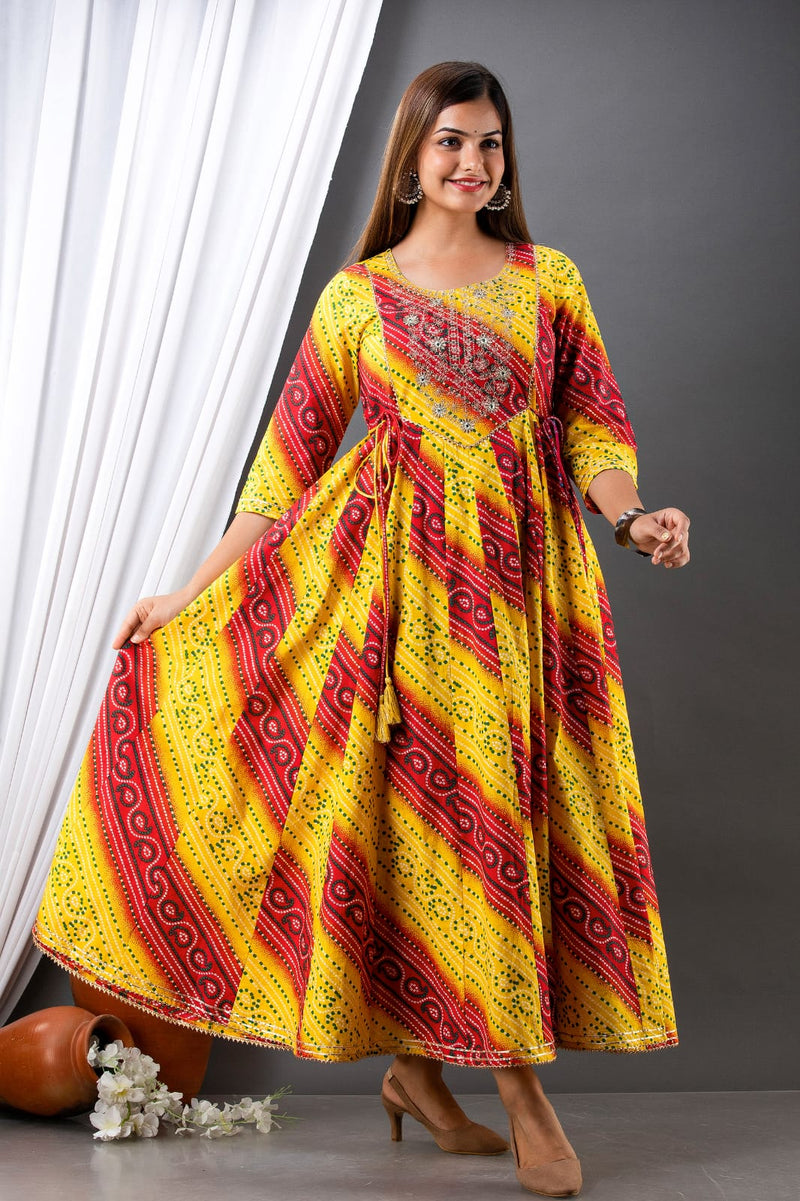 Red & Yellow Color Gown