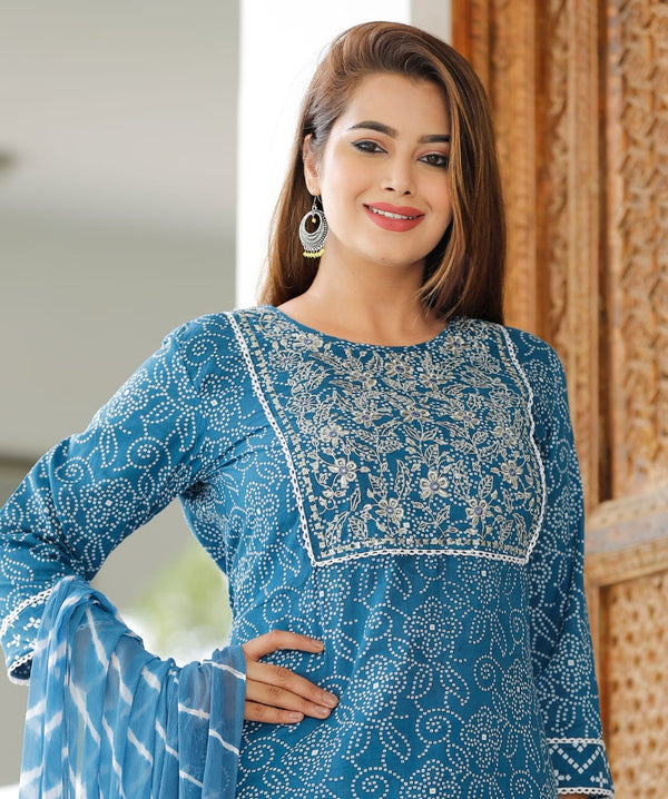 Royal Blue Suit With Dupatta