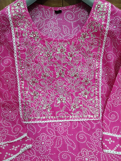 Pink Heavy embroidery Suit With Dupatta