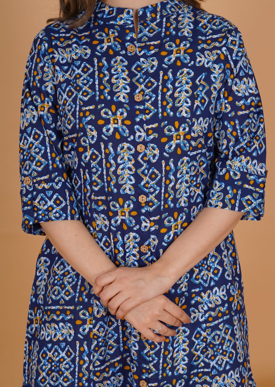 Royal Blue Printed Kurti