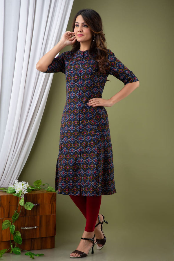 Plus Size Colorful Printed Kurti