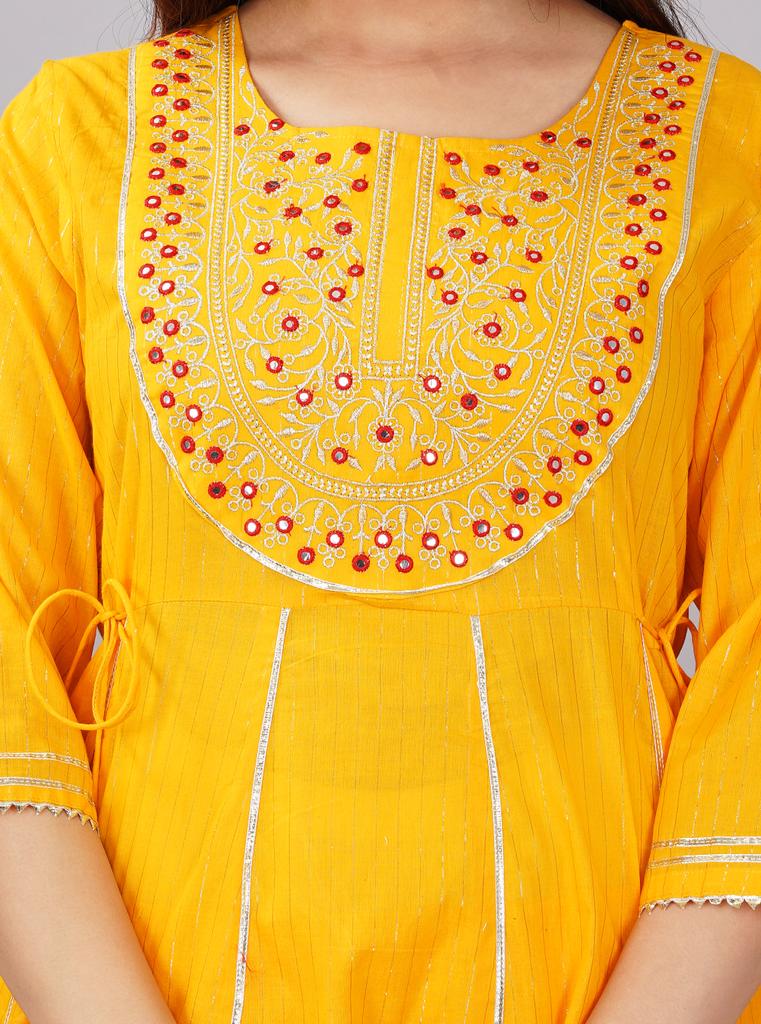 Bright Yellow Sharara Set With Dupatta