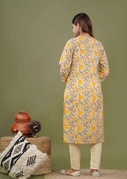 Marigold, Ivory & white Suit With Dupatta