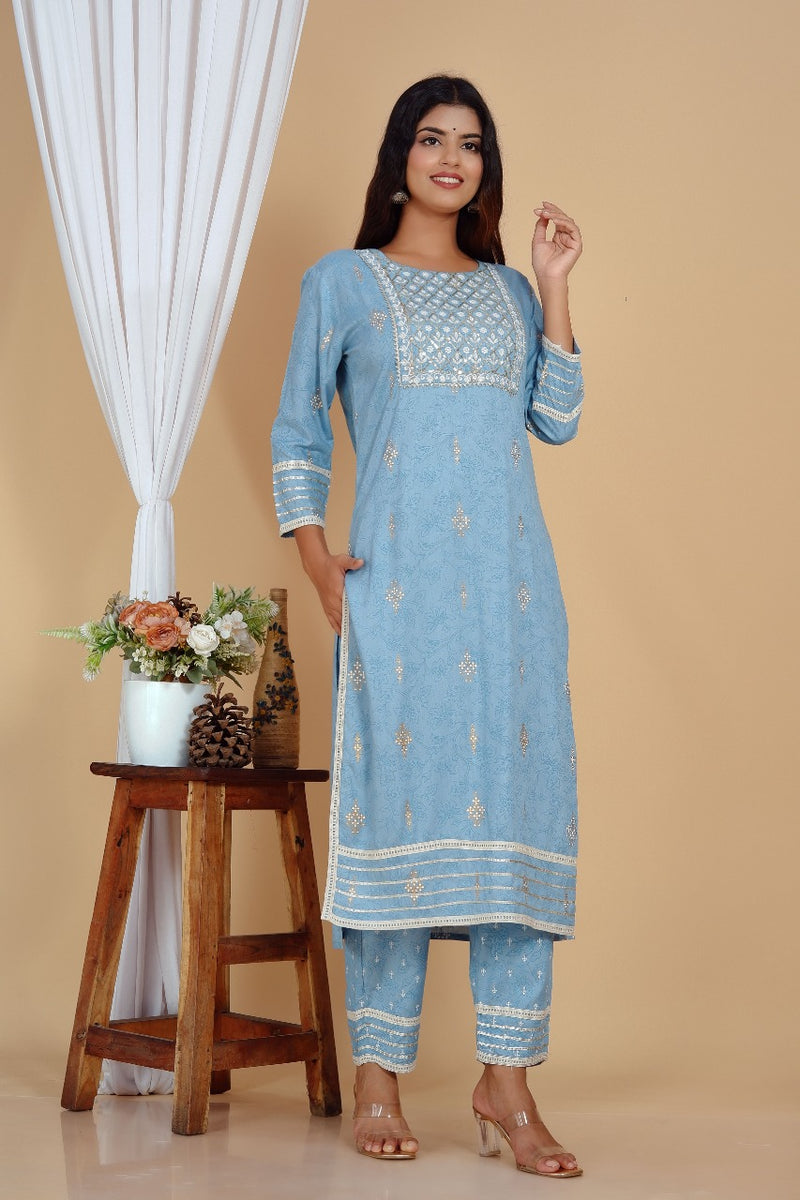 Baby Blue Suit With Dupatta