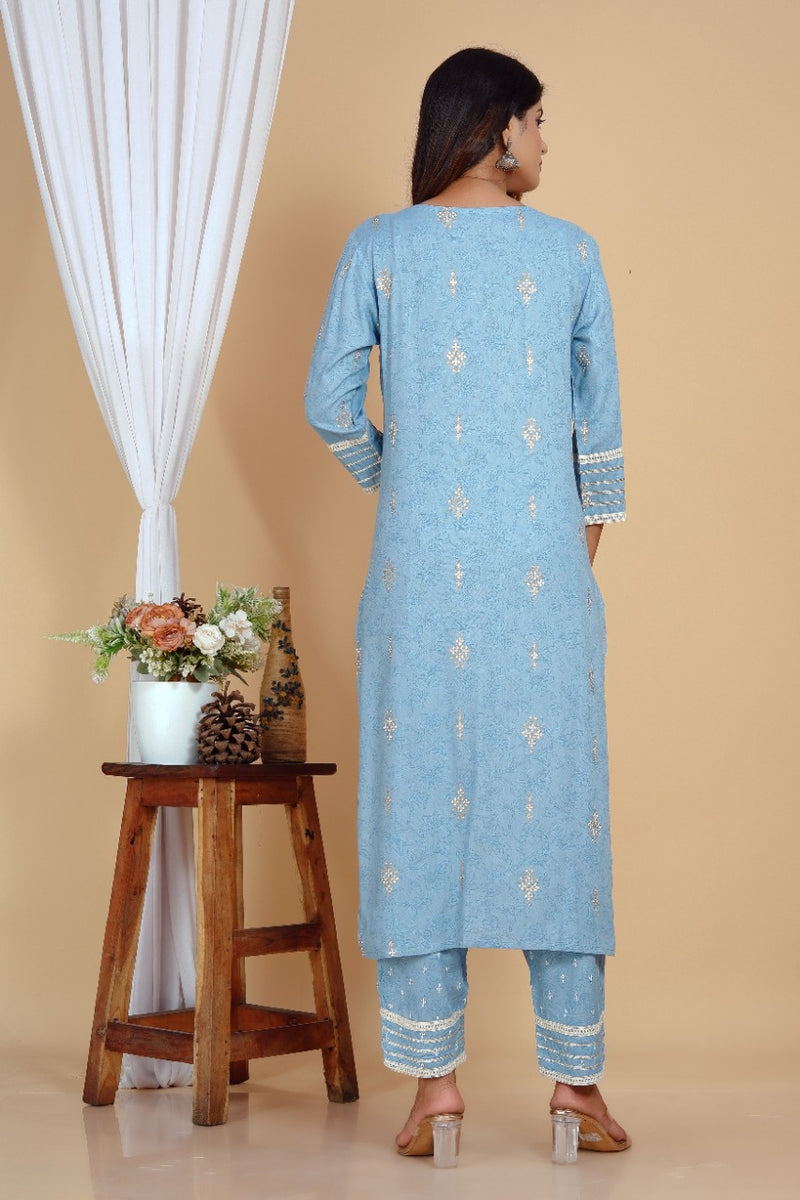 Baby Blue Suit With Dupatta