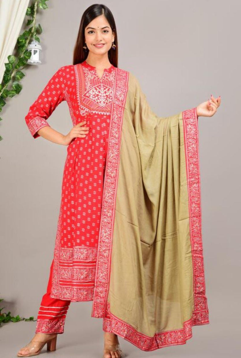 Beautiful Red Suit with Dupatta