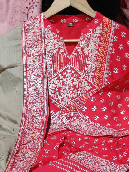 Beautiful Red Suit with Dupatta