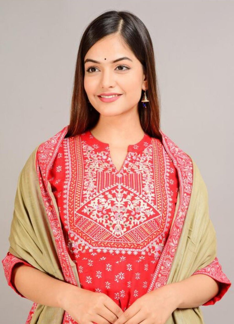 Beautiful Red Suit with Dupatta