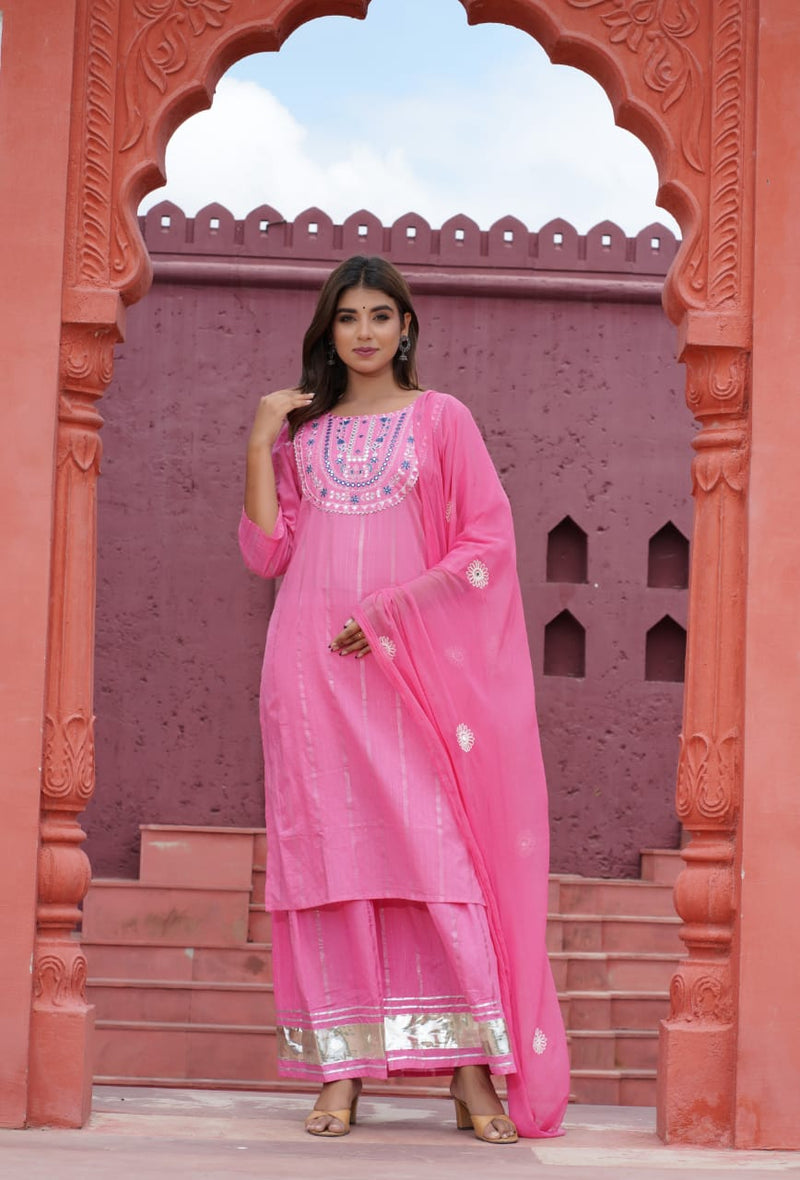 Designer Sharara Suit With Dupatta