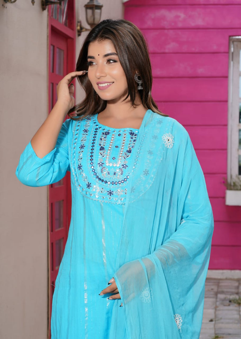 Designer Sharara Suit With Dupatta