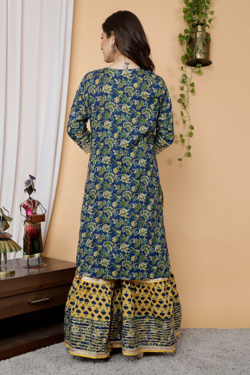 Designer Kurti Sharara Suit With Duppata