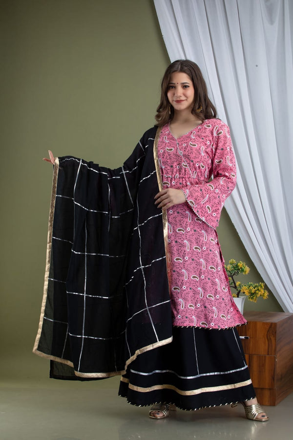 Beautiful Designer Kurti Skirt Set With Dupatta