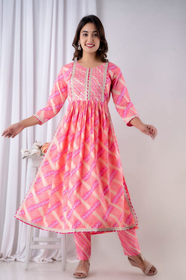 Designer Peach Color Suit With Dupatta