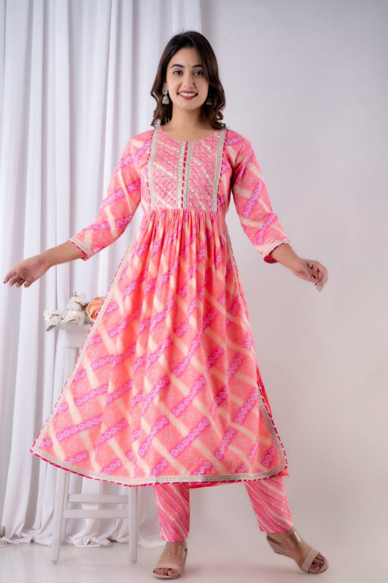 Designer Peach Color Suit With Dupatta