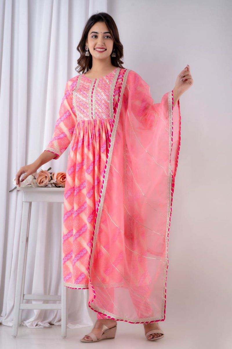 Designer Peach Color Suit With Dupatta