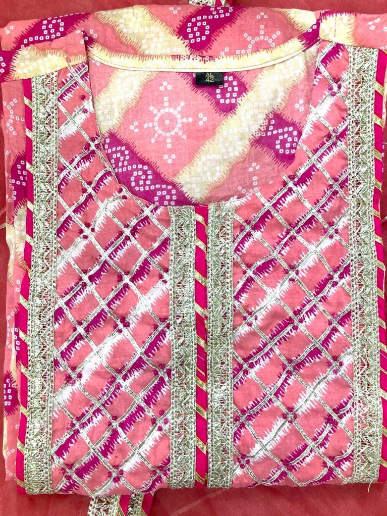 Designer Peach Color Suit With Dupatta