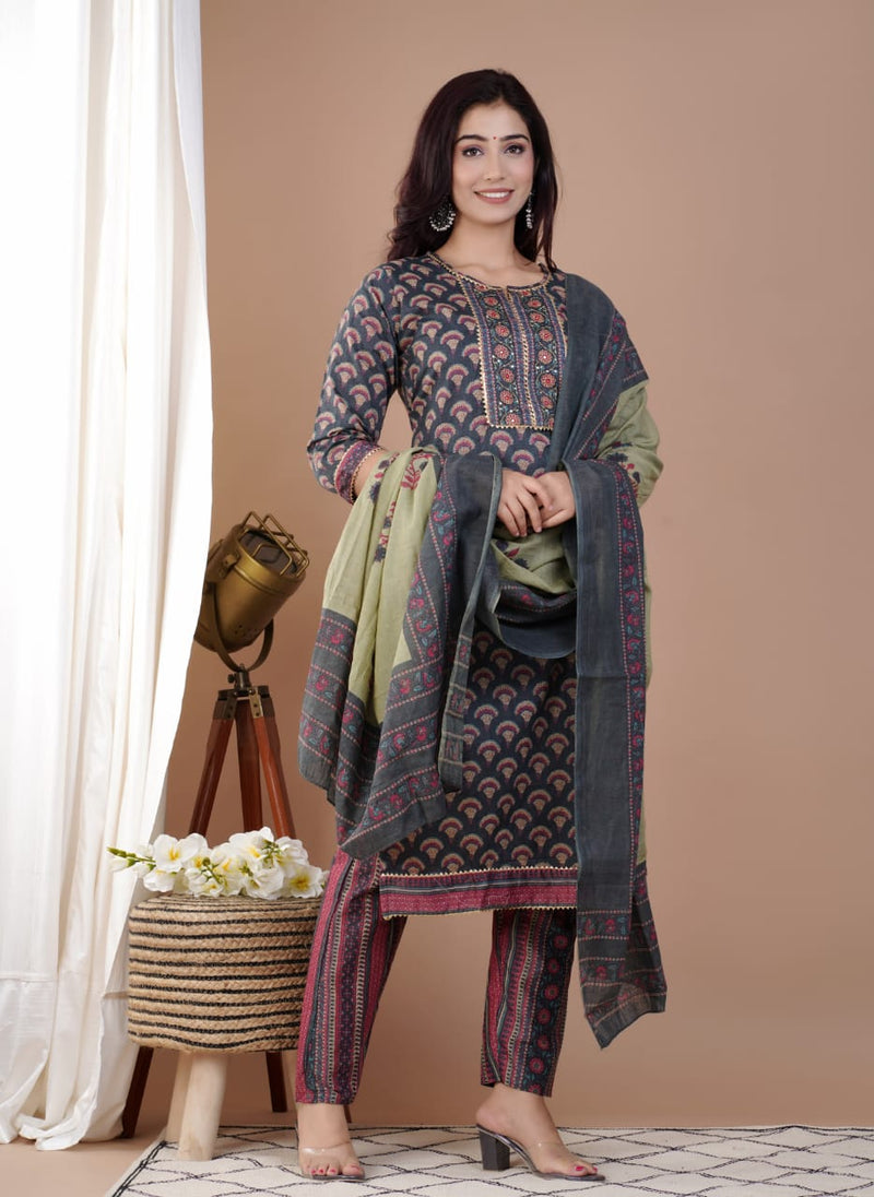 Beautiful Designer Kurti Set With Dupatta