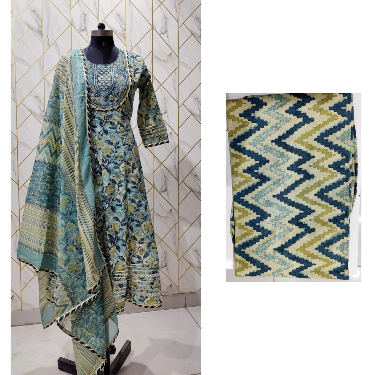 Beautiful Anarkali Kurti With Pant And Dupatta