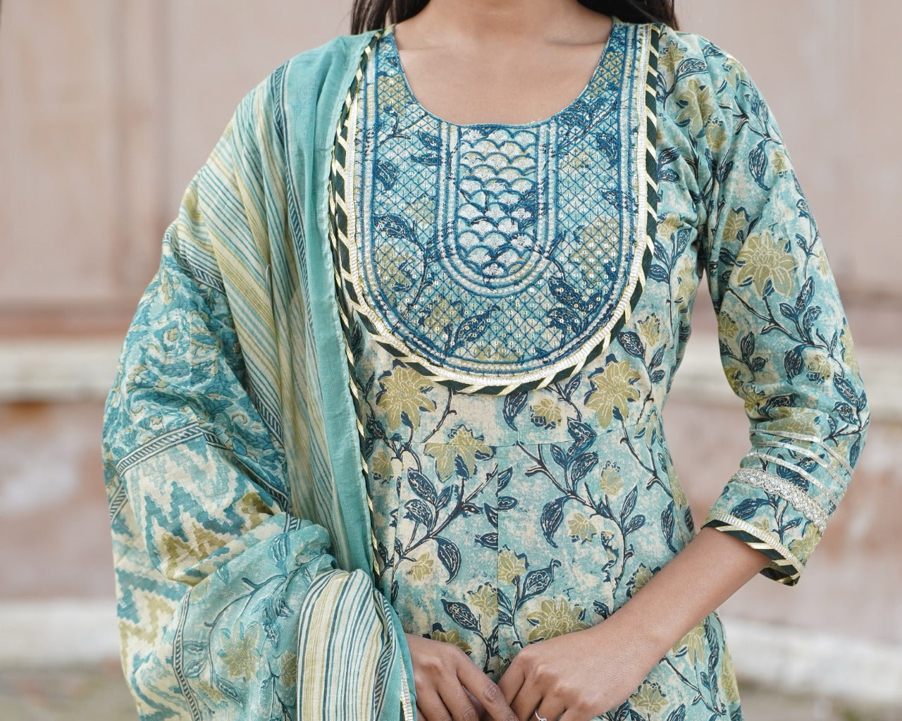 Beautiful Anarkali Kurti With Pant And Dupatta