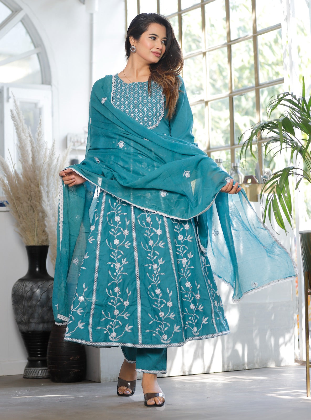 Beautiful Heavy Embroidery Anarkali Suit With Dupatta