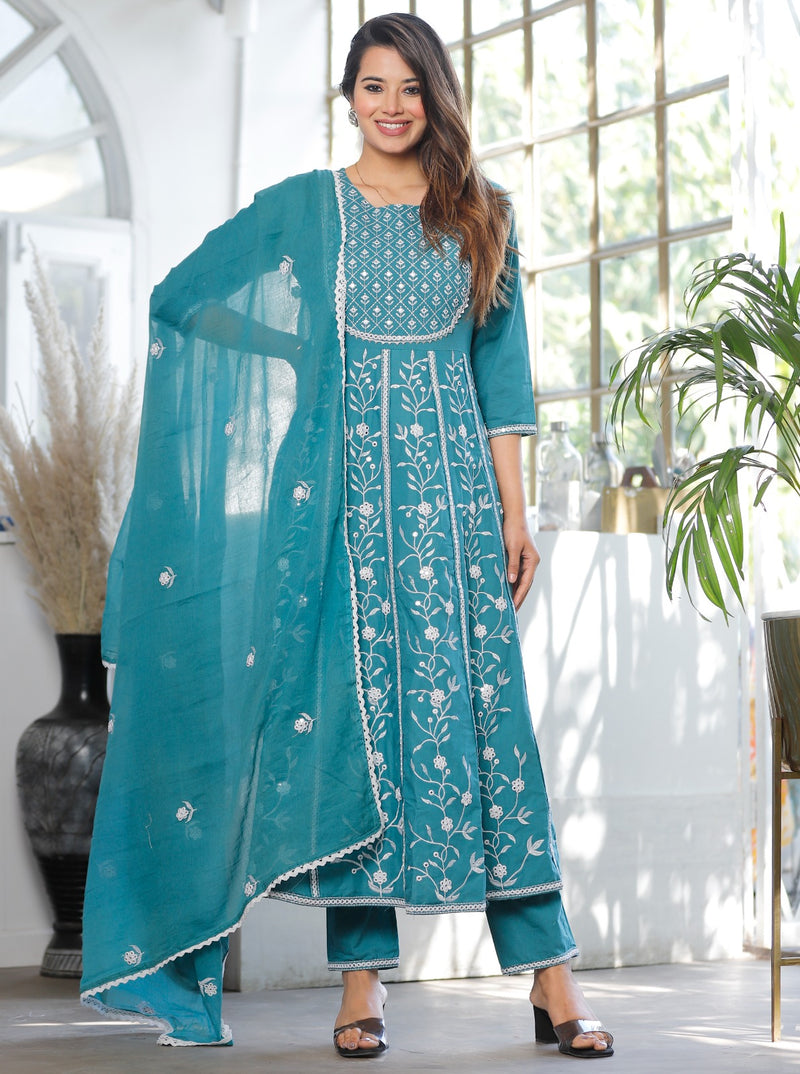 Beautiful Heavy Embroidery Anarkali Suit With Dupatta