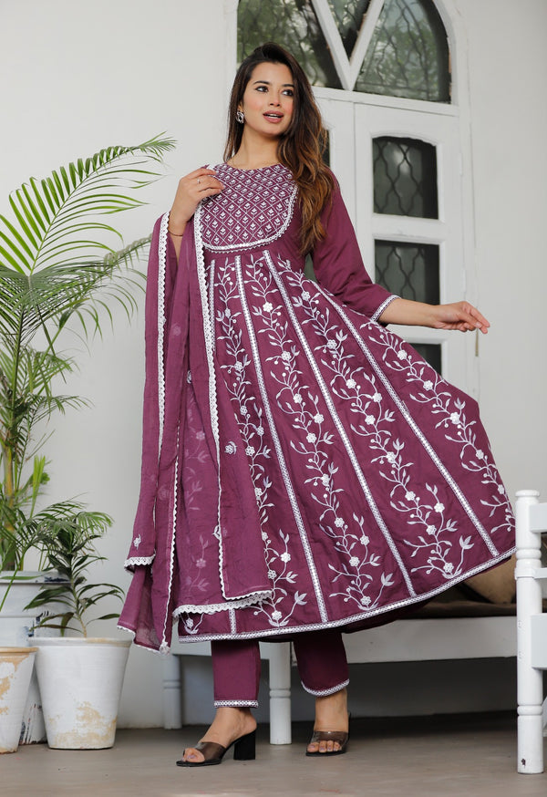 Beautiful Heavy Embroidery Anarkali Suit With Dupatta