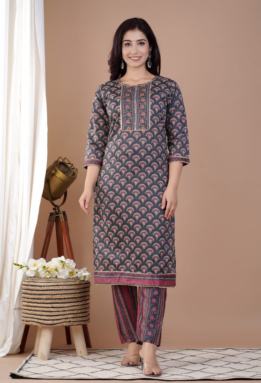 Beautiful Designer Kurti Set With Dupatta